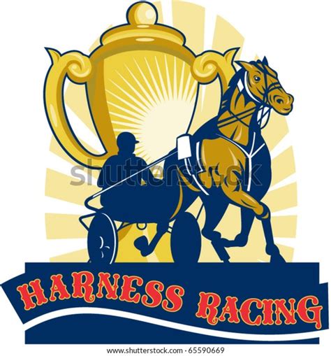 Vector Illustration On Sulkiesharness Cart Horse Stock Vector (Royalty ...