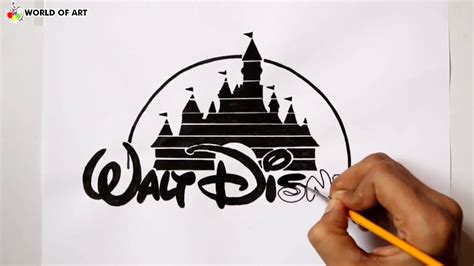 How To Draw Walt Disney Logo Disney Drawing Disney Castle Youtube ...