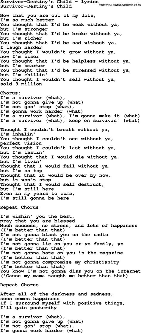 survivor lyrics