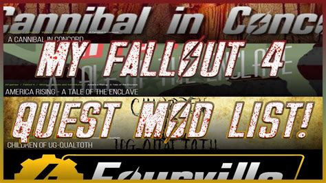 MY FALLOUT 4 QUEST MOD LIST - YouTube