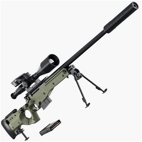 3D Accuracy International AWM L115A3 Green model - TurboSquid 1873433