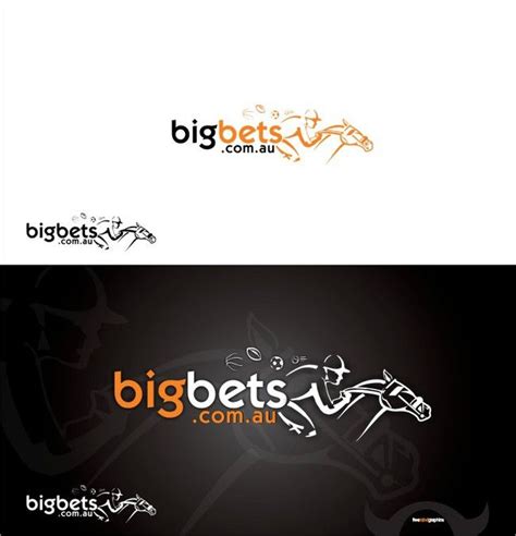 the logo for bigbetts com au is shown in two different colors and font