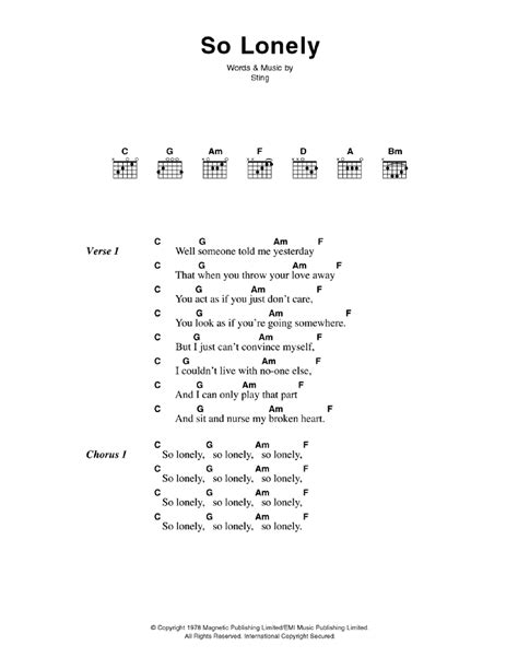 So Lonely by The Police - Guitar Chords/Lyrics - Guitar Instructor