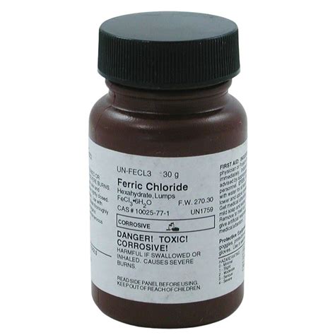 Iron(III) Chloride, 30 g | Ferric Chloride | Home Science Tools