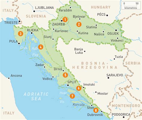 Map of Croatia | Croatia Regions | Rough Guides | Rough Guides