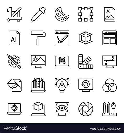 Graphic designing icons pack Royalty Free Vector Image