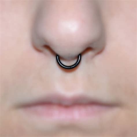 Black Small SEPTUM RING / Silver Plated septum jewelry nose | Etsy