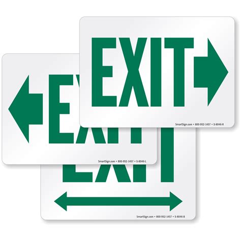 Exit with Green Right Arrow Direction Sign, SKU: S-8046-R