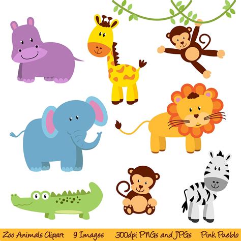 Zoo Animal Clip Art Zoo Animal Clipart Safari Jungle Animal - Etsy ...