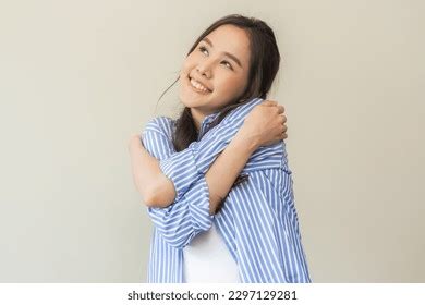 Smiling Positive Hug Self Care Happy Stock Photo 2297129281 | Shutterstock