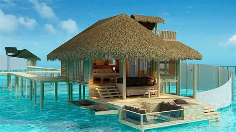 Overwater bungalows in the Olhuveli Island, Maldives - backiee