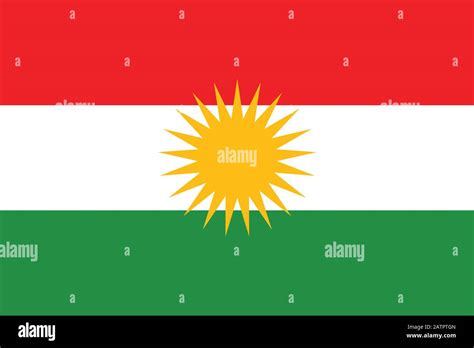 Kurdistan flag in proportions and colors vector Stock Vector Image ...