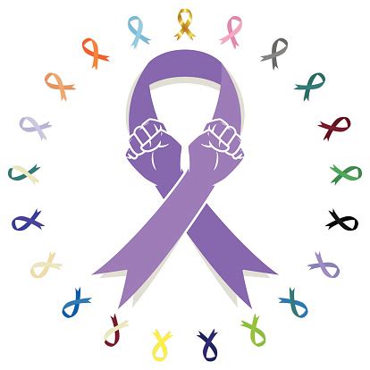 Fight Against Cancer Ribbon Stock Illustration - Download Image Now ...