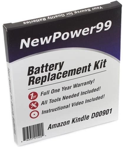 Amazon Kindle D00901 Battery Replacement Kit - Extended Life ...