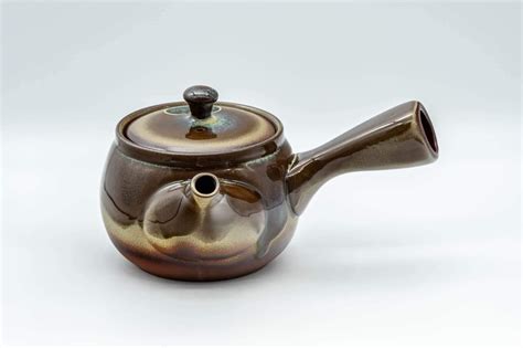 Japanese Kyusu - Brown and Blue Drip-Glazed Teapot - 400ml - Tezumi