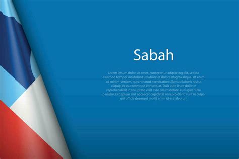 flag Sabah, state of Malaysia, isolated on background with copyspace ...