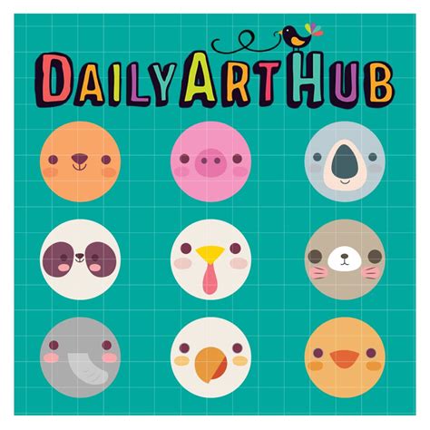 Cute Round Animals Clip Art Set – Daily Art Hub // Graphics, Alphabets ...