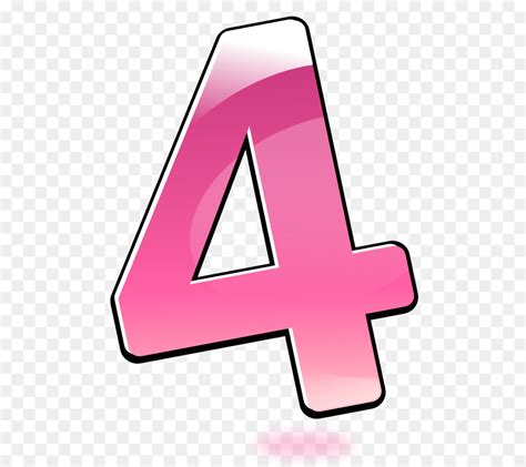 Pink Number 4 Clip Art