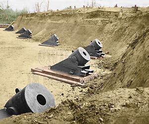 Yorktown cannon mortar Virginia VA color Tinted Photo Civil War 00134 ...