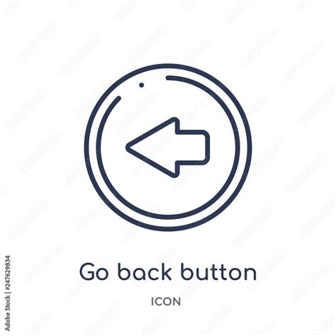 go back button icon from user interface outline collection. Thin line ...