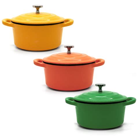 RJ Legend 8.5 oz Cast Iron Pot, Enameled Cast Iron Mini Pot, Round Mini ...