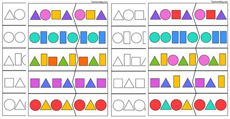 Shape Pattern Worksheets for Kindergartners | TeachersMag.com