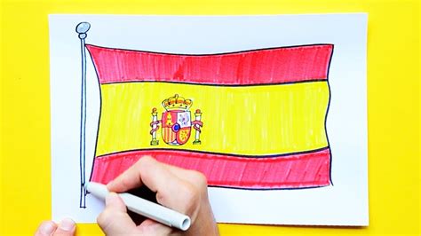 Spain Flag Drawing Easy Step by step art tutorial for beginners of all ages