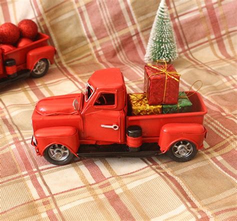 Vintage Red Truck Decor 733'' Handcrafted Red Metal | Etsy