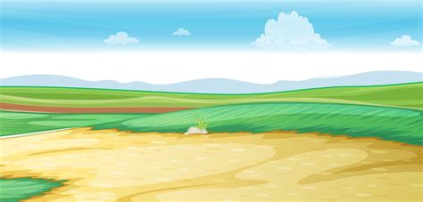 Scene with road on the field 454611 Vector Art at Vecteezy