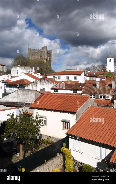 Castle and houses in the fortress of Braganca, Portugal Stock Photo - Alamy