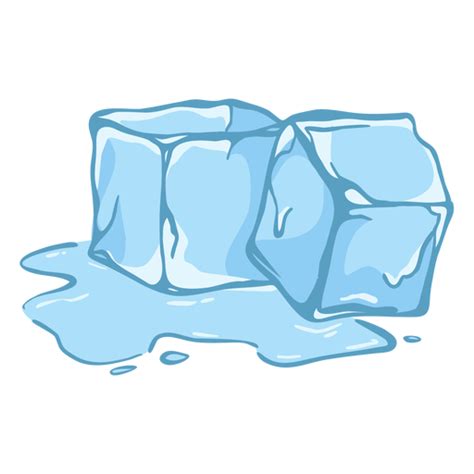 Two Melting Ice Cubes Flat PNG & SVG Design For T-Shirts | Ice drawing ...