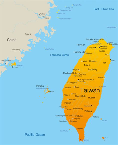 Map of Taiwan - Guide of the World