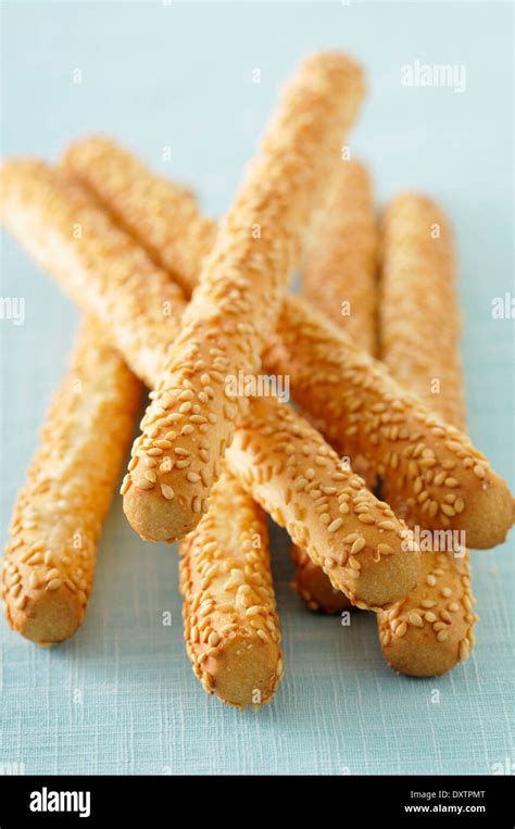 Sesame seed bread sticks Stock Photo - Alamy