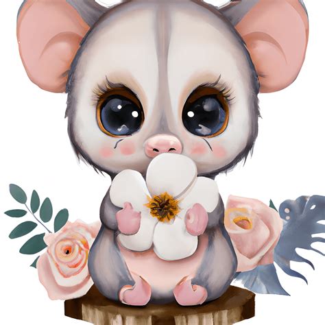 Ultra Cute Baby Possum 3D Cartoon · Creative Fabrica