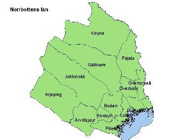 Map of Norrbotten