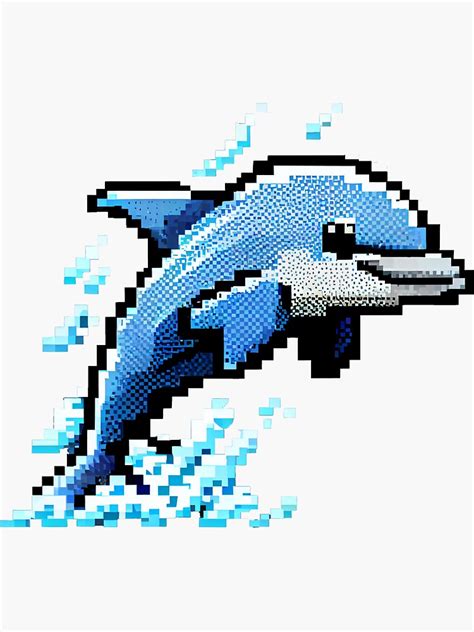 "Cute little dolphin pixel art." Sticker for Sale by Pixelarium | Redbubble