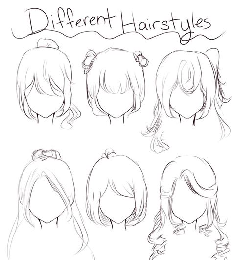 Different Types of Hairstyles／EvelynZ0305 | Cabello manga, Dibujos de ...