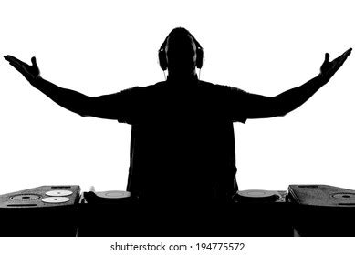 Silhouette Young Man Dj On Colored Stock Photo 230587954 | Shutterstock