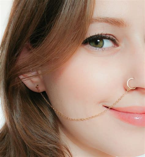 Nose Ring Chainnose Ring Hoop-ear Chain Nose Ring-nose Ring - Etsy