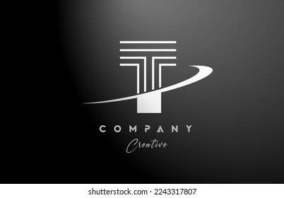 Black White T Alphabet Letter Logo Stock Vector (Royalty Free ...