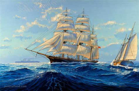 Clipper Ship Lady Montague - James A Flood Artist