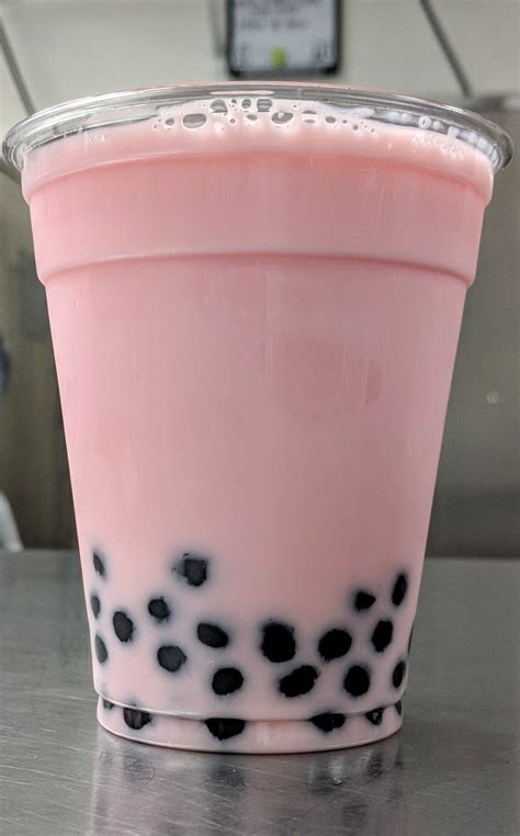 Strawberry mood milk with tapioca Boba! | Bubble tea boba, Bubble tea ...