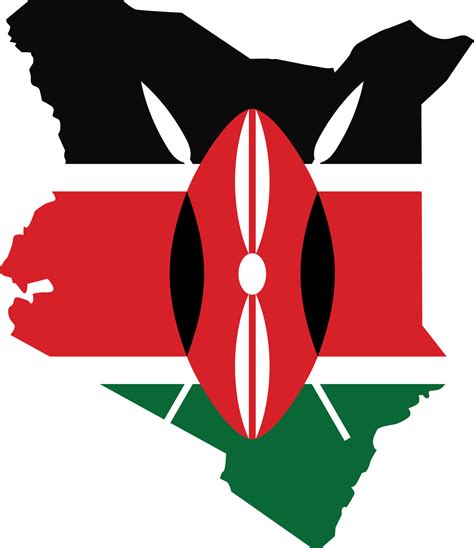 Kenya map city color of country flag. 12096551 PNG