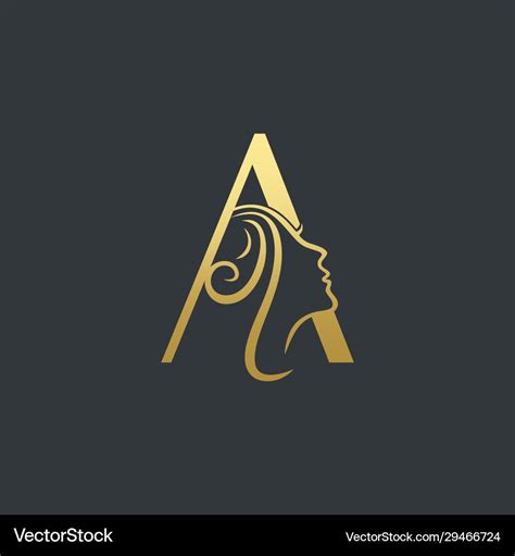 Letter a beauty face logo design icon Royalty Free Vector