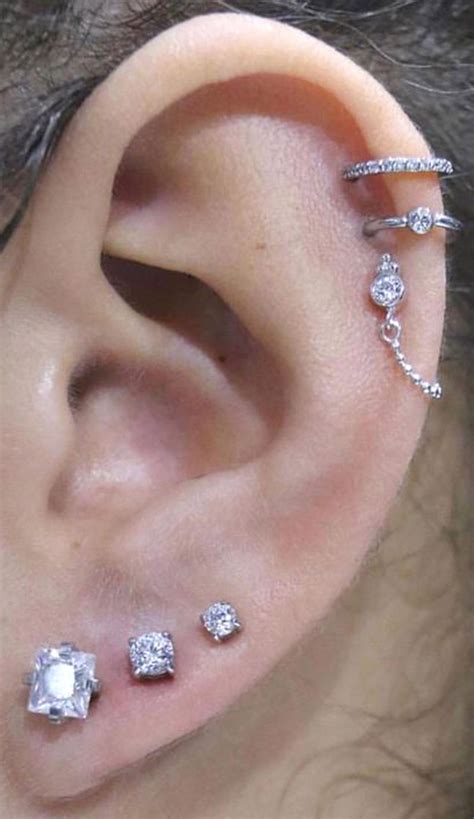 Triple Ear Piercing, Cartilage Piercing Hoop, Ear Peircings, Cool Ear ...