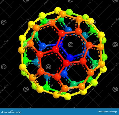 Fullerene Molecular Structure Stock Illustration - Illustration of ...