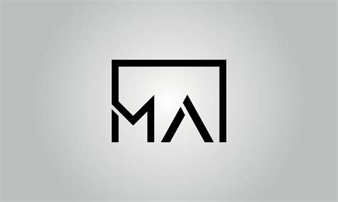 Letter MA logo design. MA logo with square shape in black colors vector ...