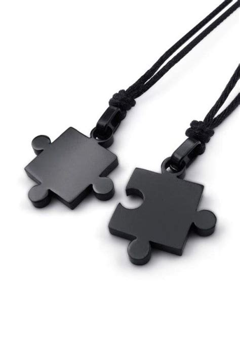 Black Puzzle Piece Necklace Set of 2 | New mens fashion, Latest mens ...