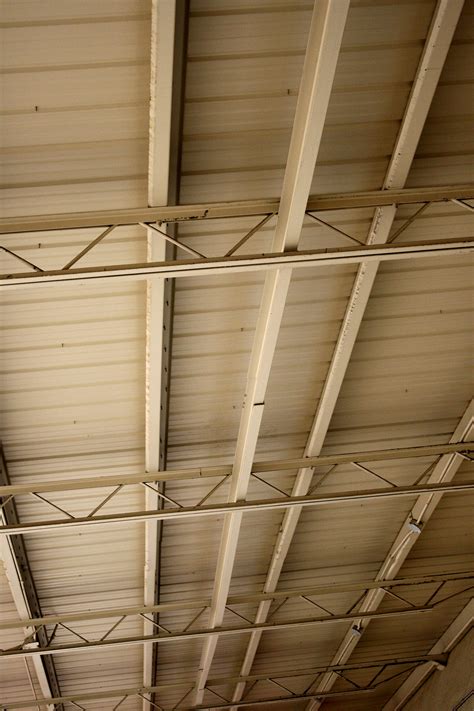 Underside of Metal Roof with Support Beams and Girders Picture | Free ...