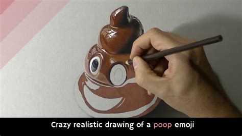 Crazy realistic drawing of a poop emoji - Alltop Viral